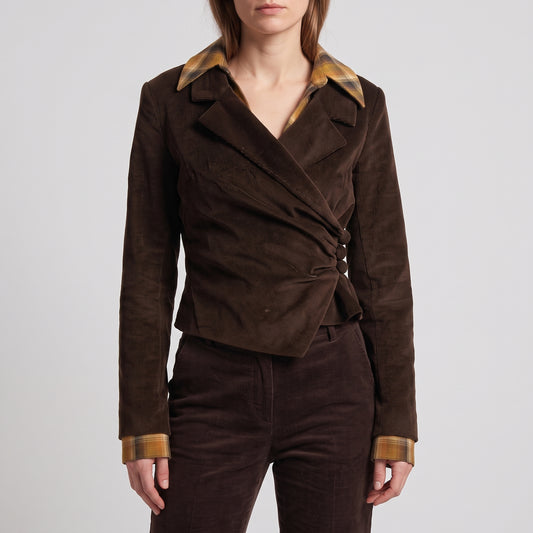 Structured Corduroy Wrap Jacket