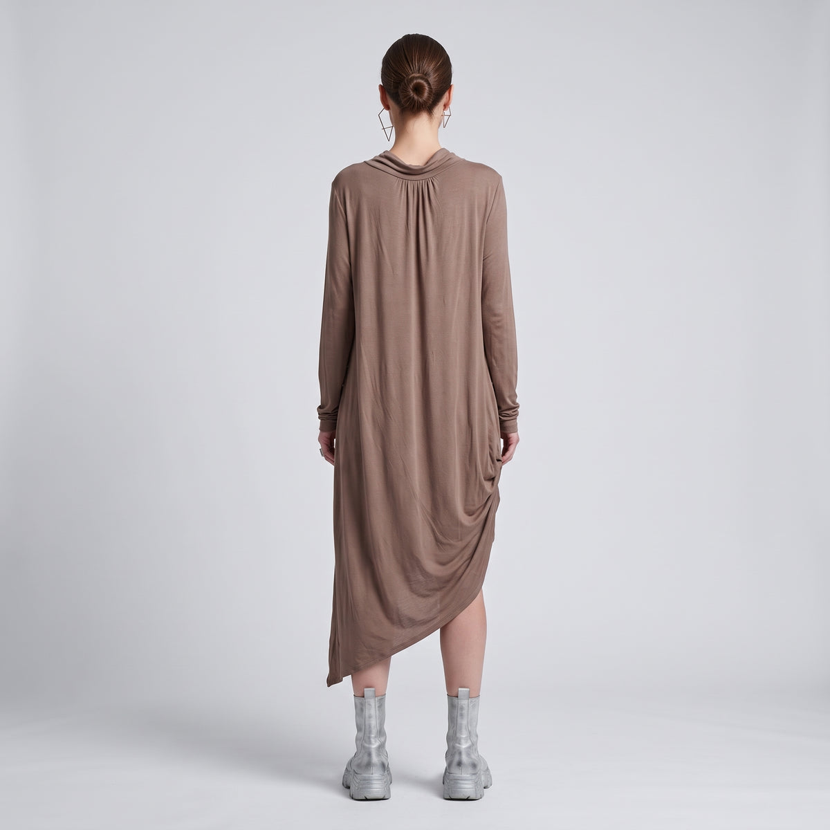 Ruched Asymmetric Jersey Tunic