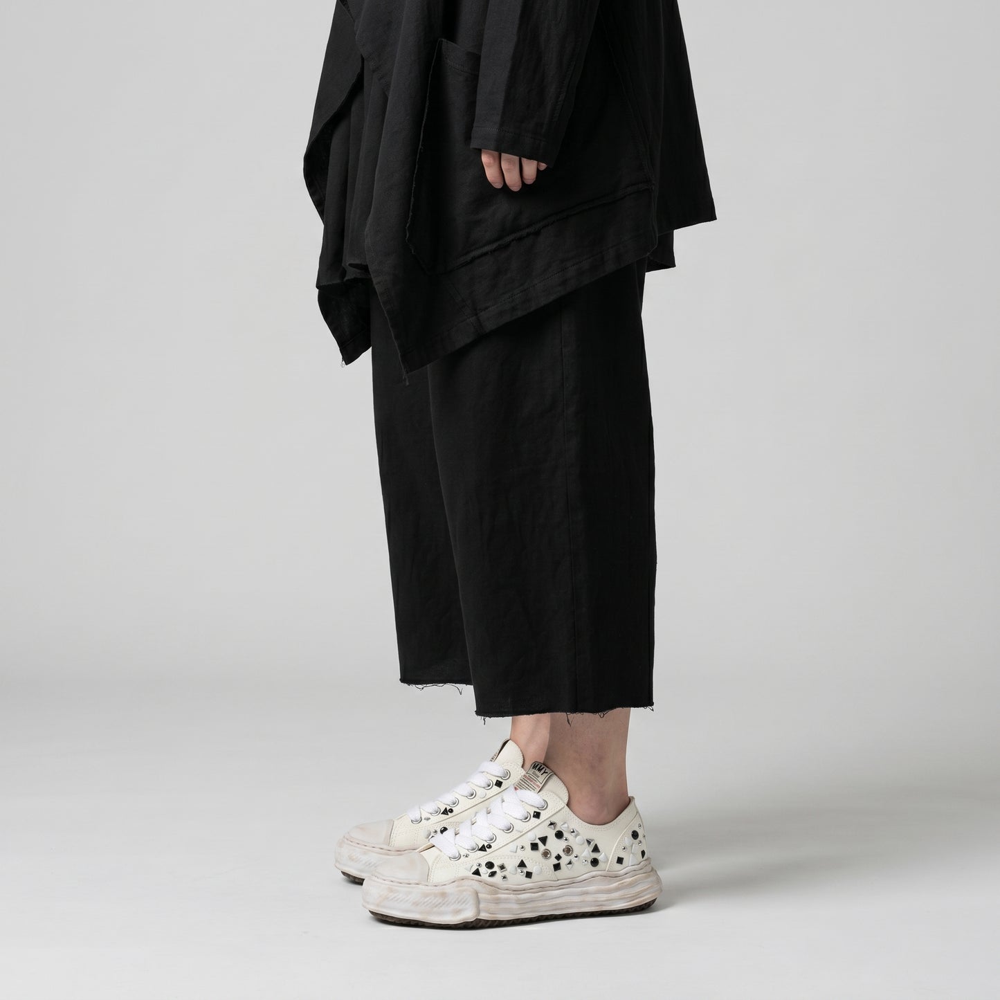 Distressed Canvas Platform Sneakers