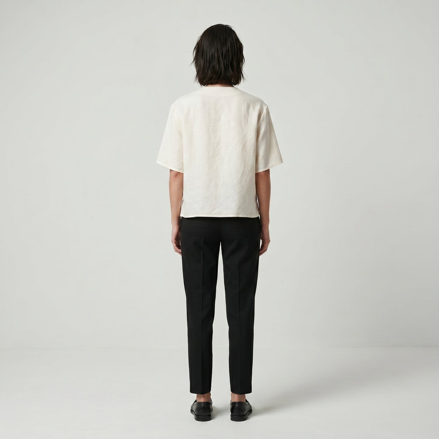 Minimalist Linen V-Neck Top