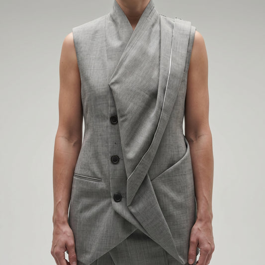 Structured Tailored Draped Vest
