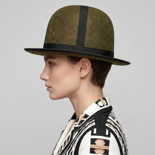 Olive Wool Felt Dome Hat
