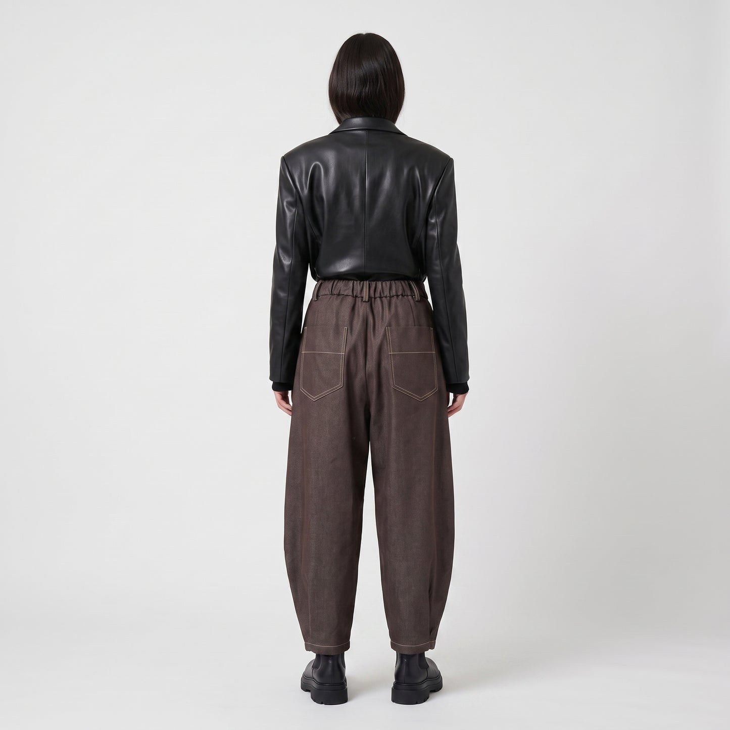 Pleated High-Waisted Wide Trousers