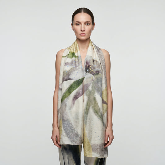 Watercolor Floral Silk Scarf