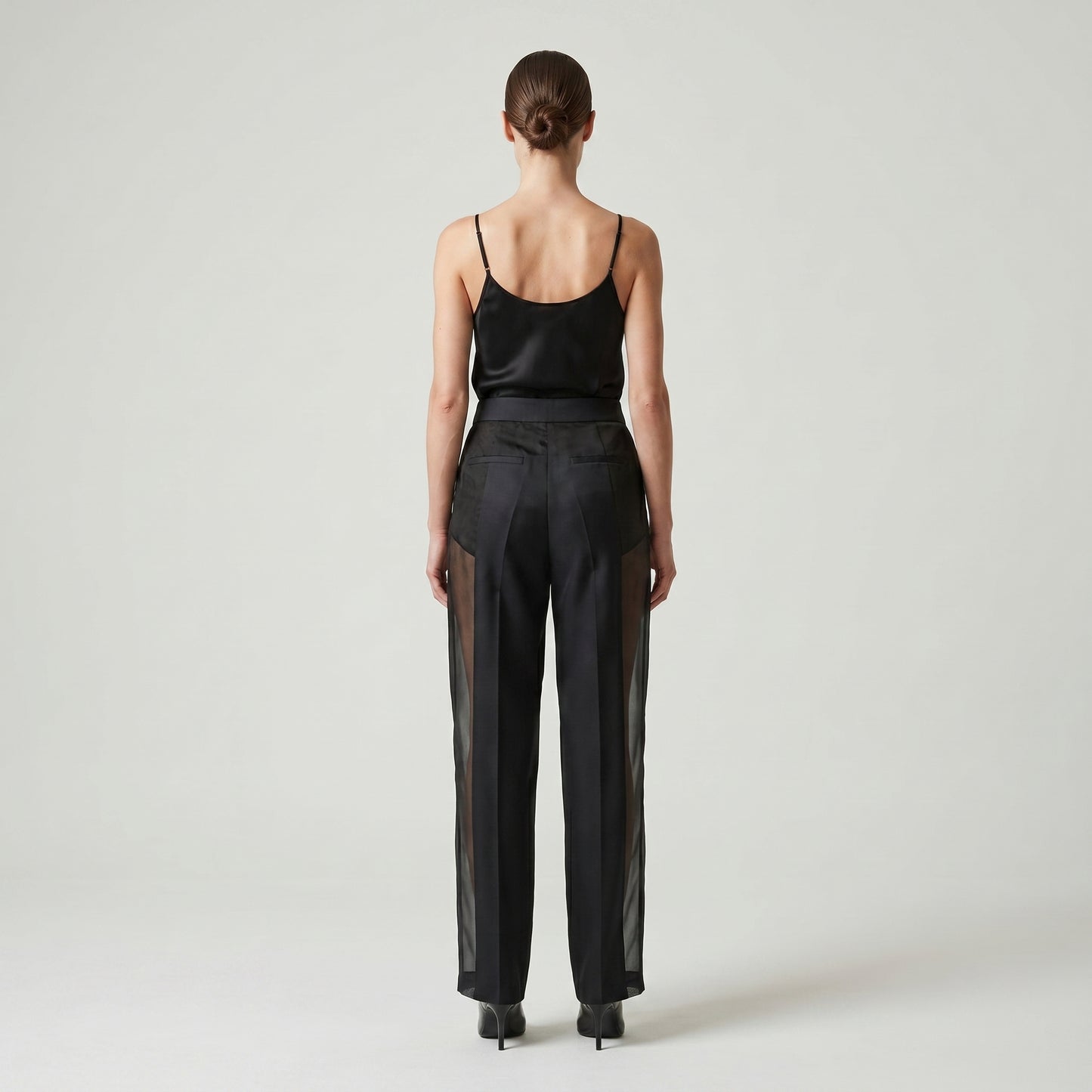 Sheer Panel Tailored Trousers
