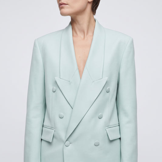 Tailored Double-Breasted Mint Blazer