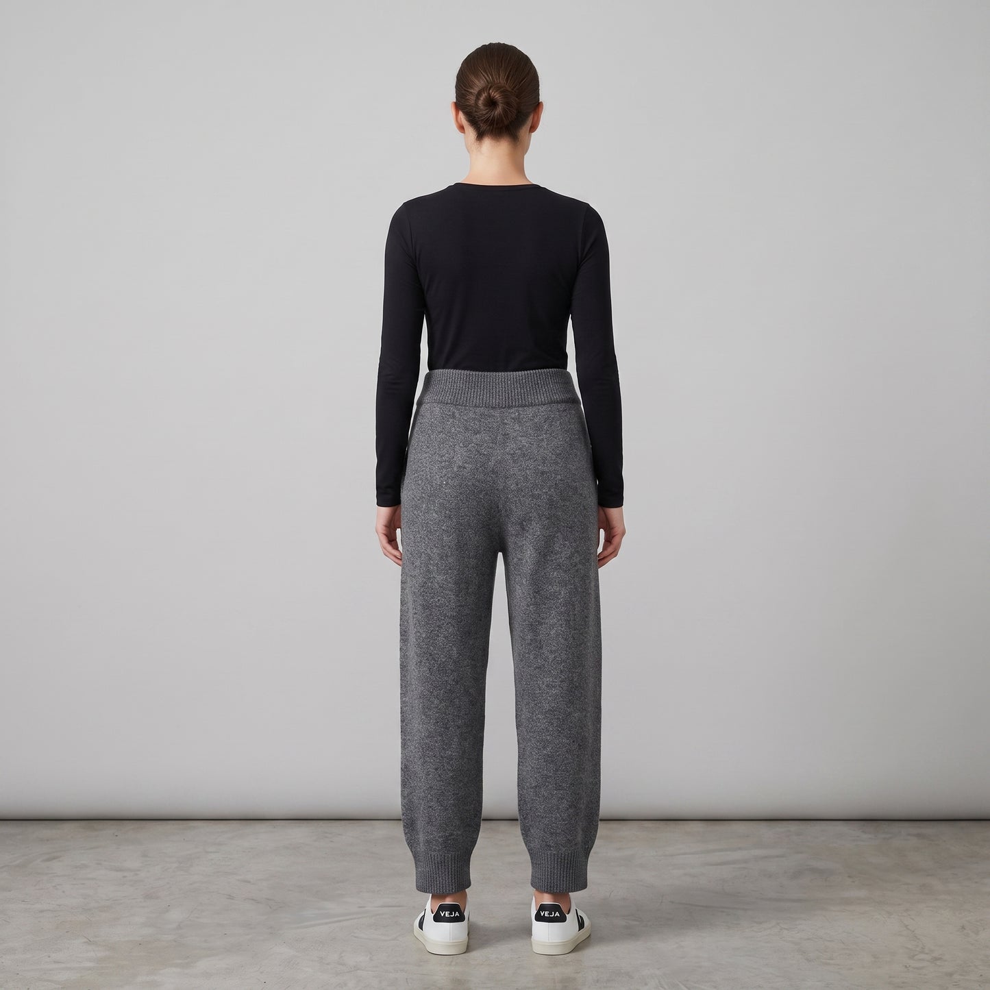 Grey Wool Knit Joggers