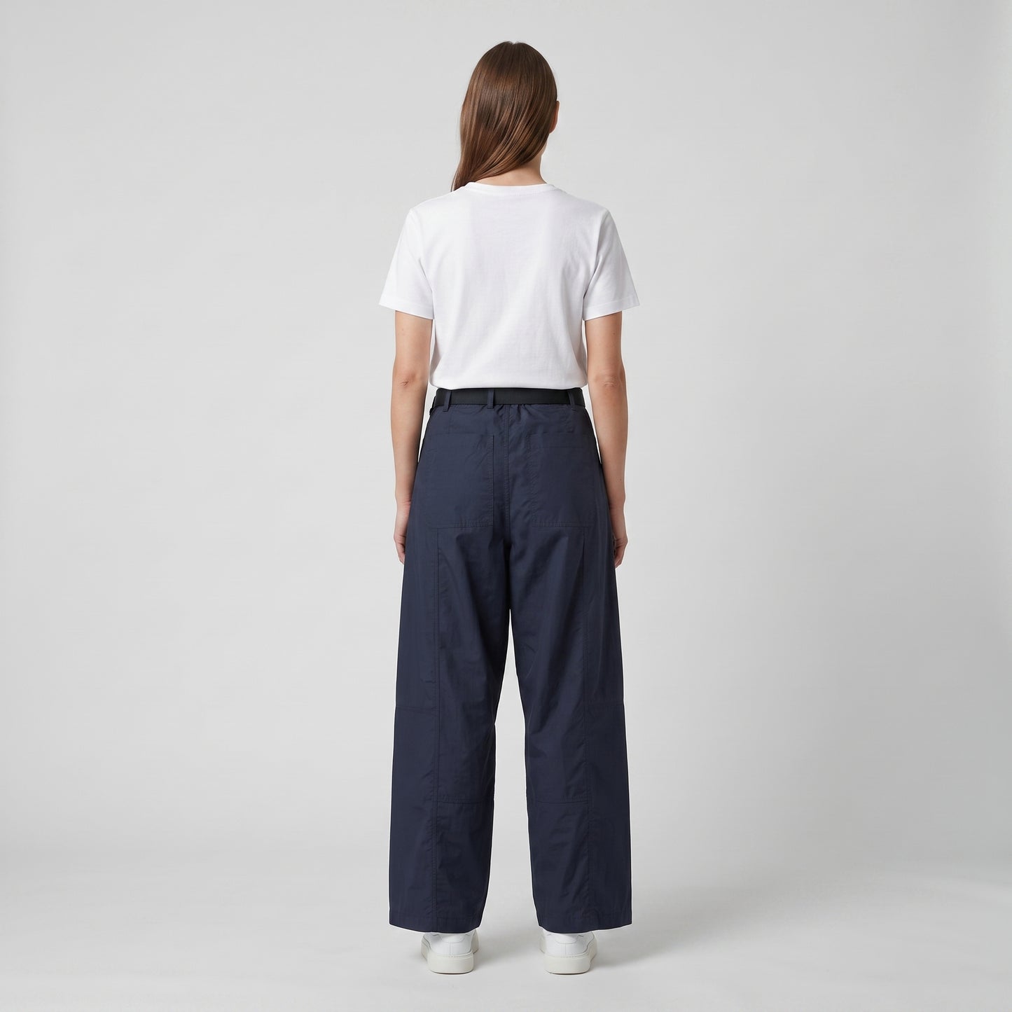Belted Navy Technical Trousers