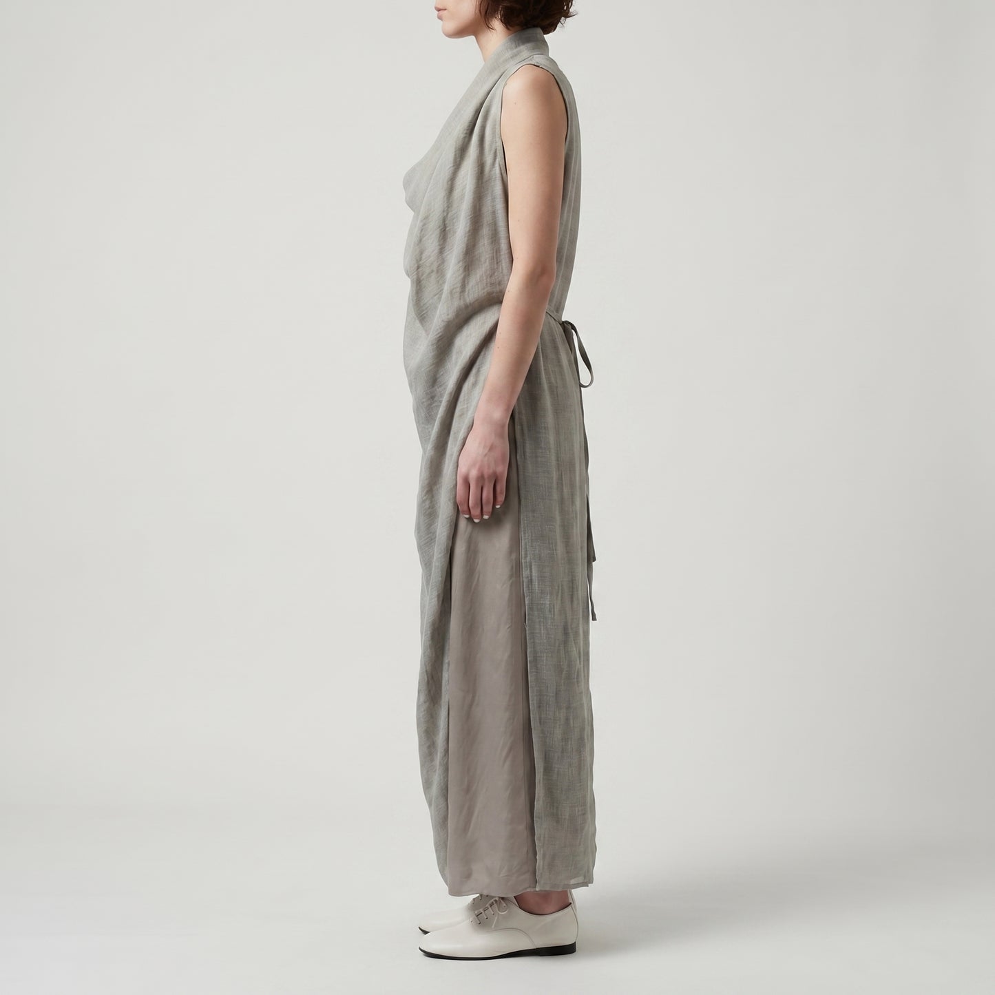 Draped Side-Tie Sleeveless Dress
