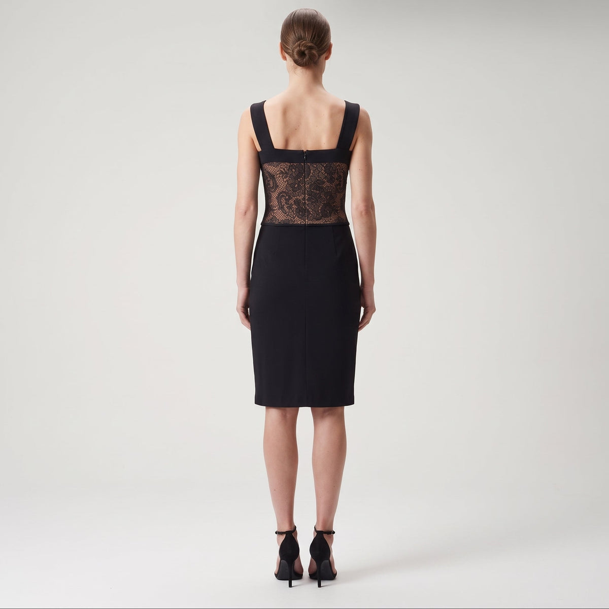 Elegant Lace Contrast Sheath Dress