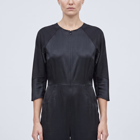 Sleek Tailored Black Jumpsuit