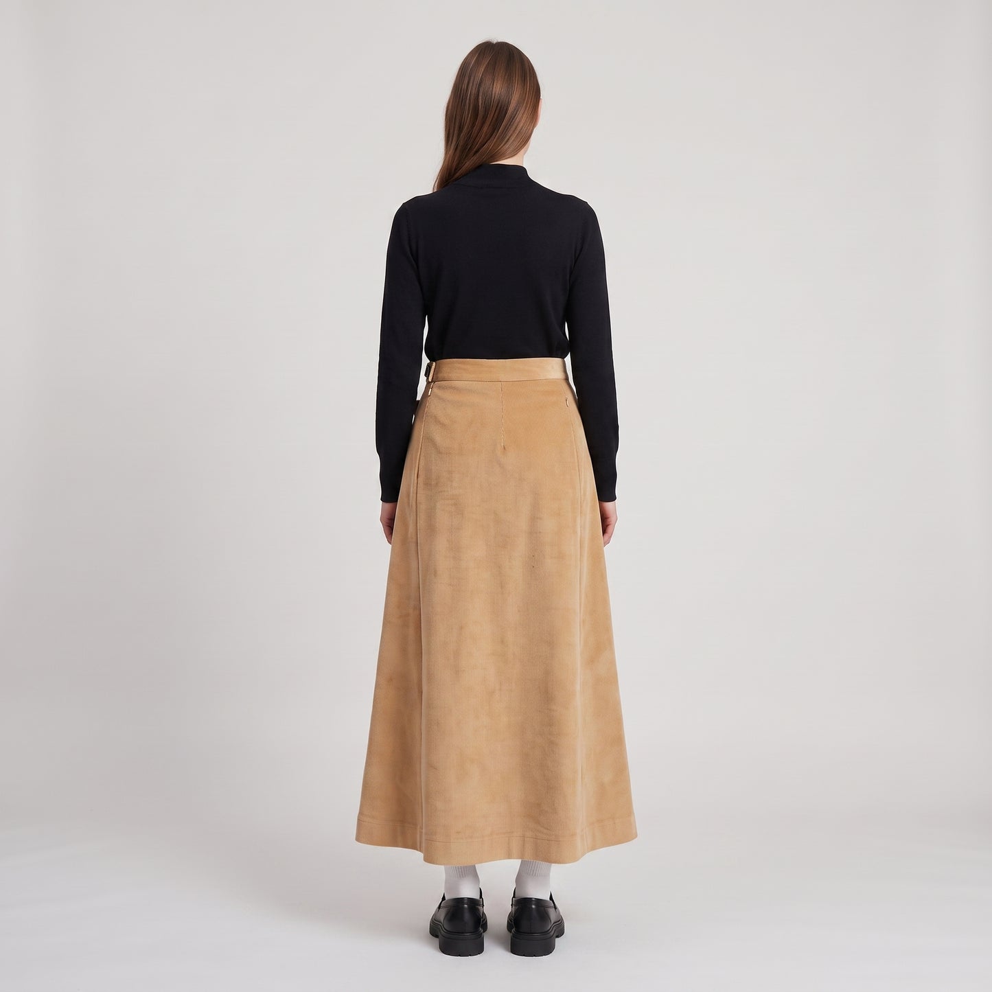 Corduroy Asymmetric Wrap Skirt