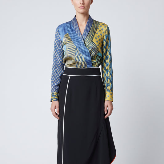 Contrast Trim Cady Midi Skirt