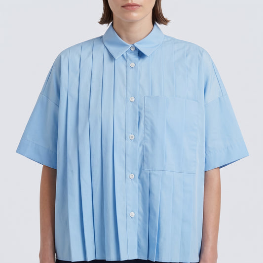 Pleated Short Sleeve Shirt