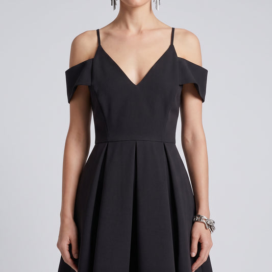 Elegant Cold Shoulder Mini Dress