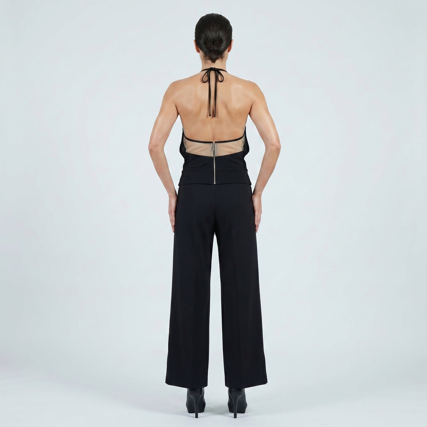 Draped Halter Illusion Top