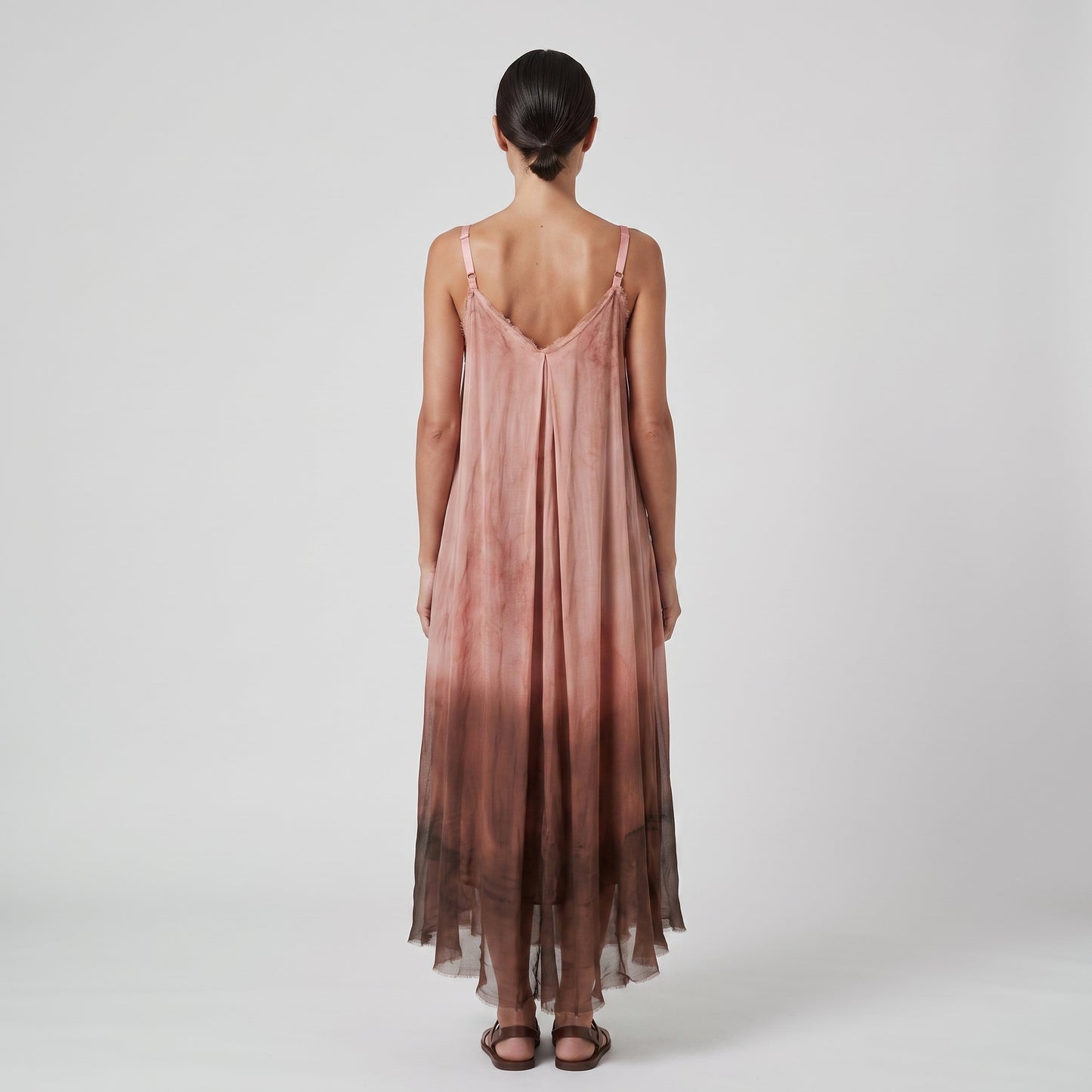 Botanical Print Ombré Slip Dress