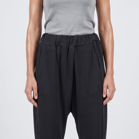 Tailored High-Waisted Black Joggers