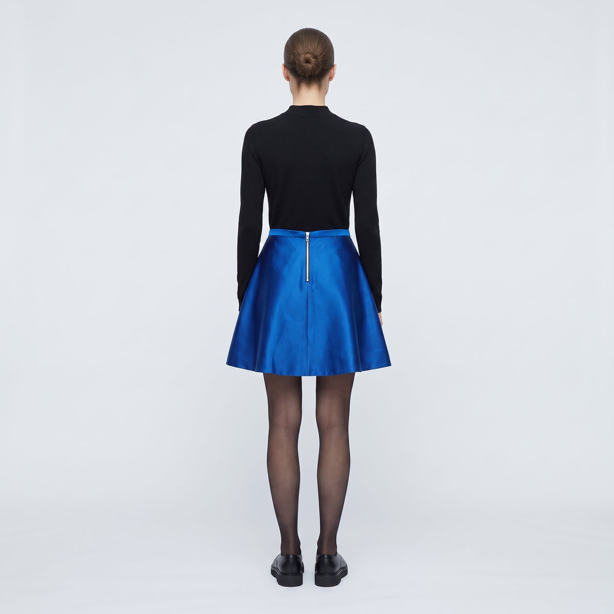 Electric Blue Satin Mini Skirt