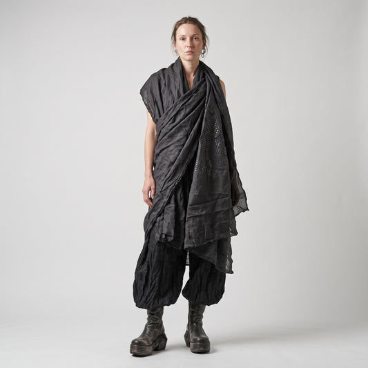 Perforated Lightweight Black Scarf