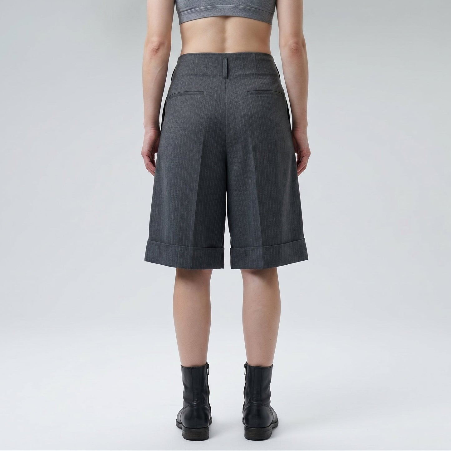 Tailored Pinstripe Wool Shorts