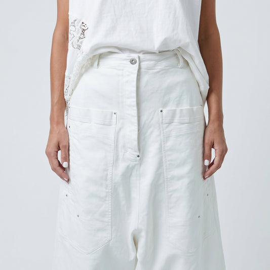 Drop Crotch Cropped Trousers