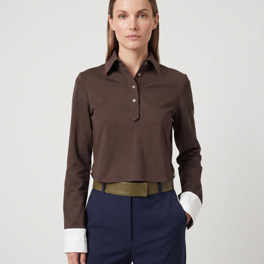 Contrast Cuff Polo Shirt