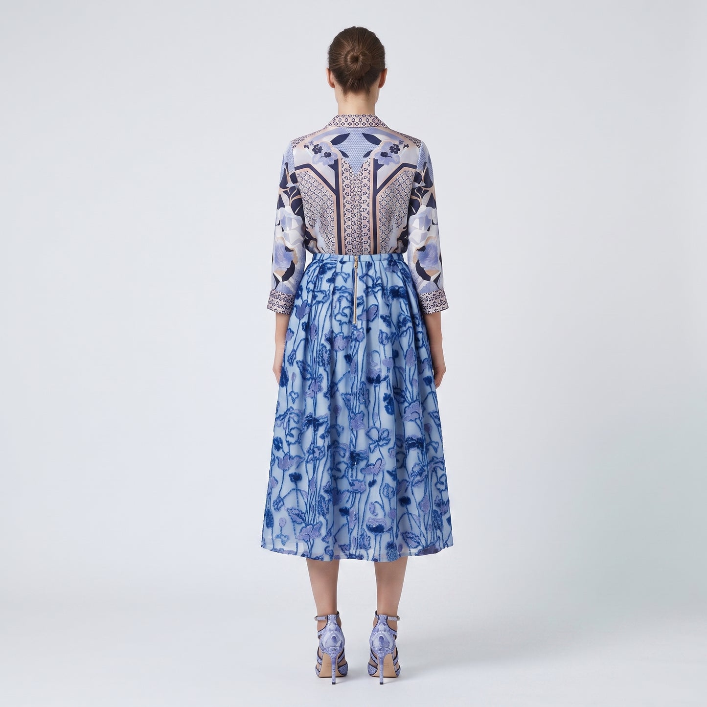 Floral Embroidered Midi Skirt