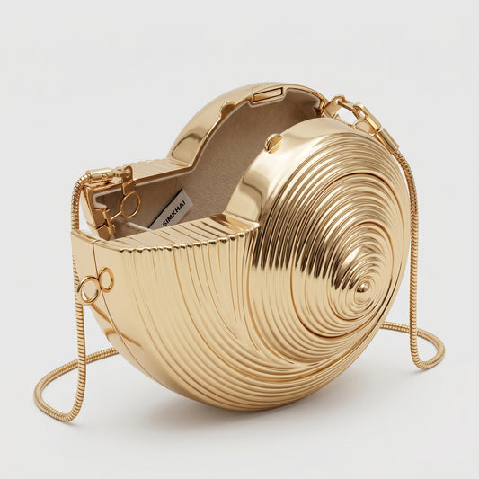 Metallic Shell Minaudiere Clutch