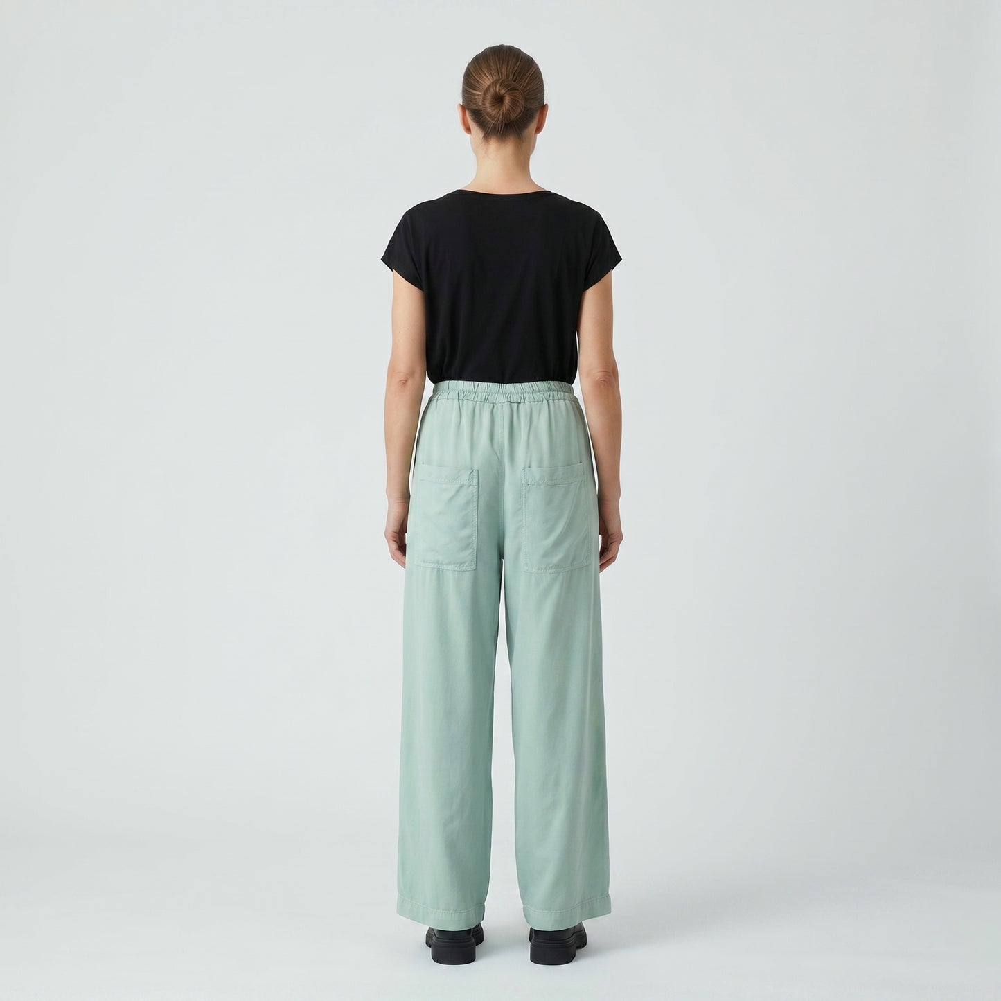 Sage Wide Leg Cropped Trousers