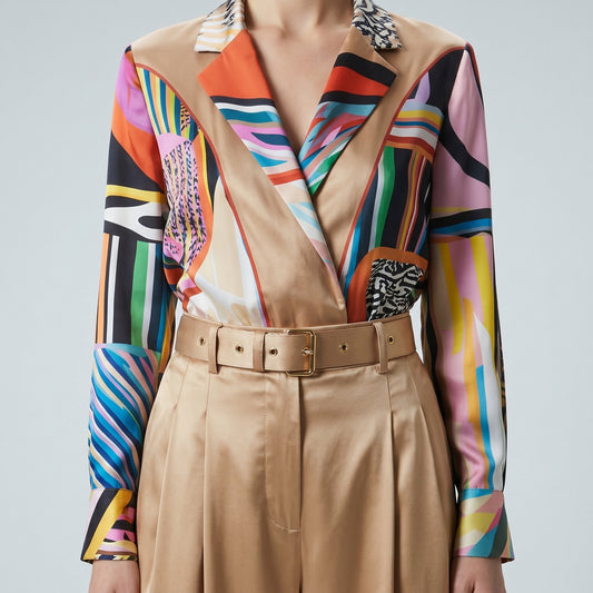 Tailored Satin Belted Trousers