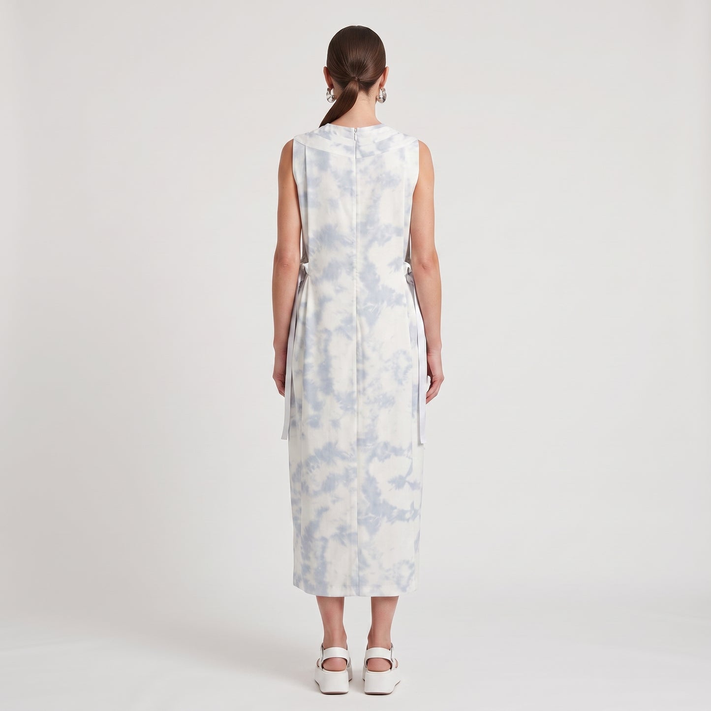 Tie-Dye Structured Midi Dress