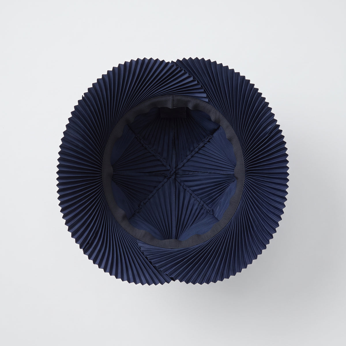 Navy Pleated Sculptural Hat
