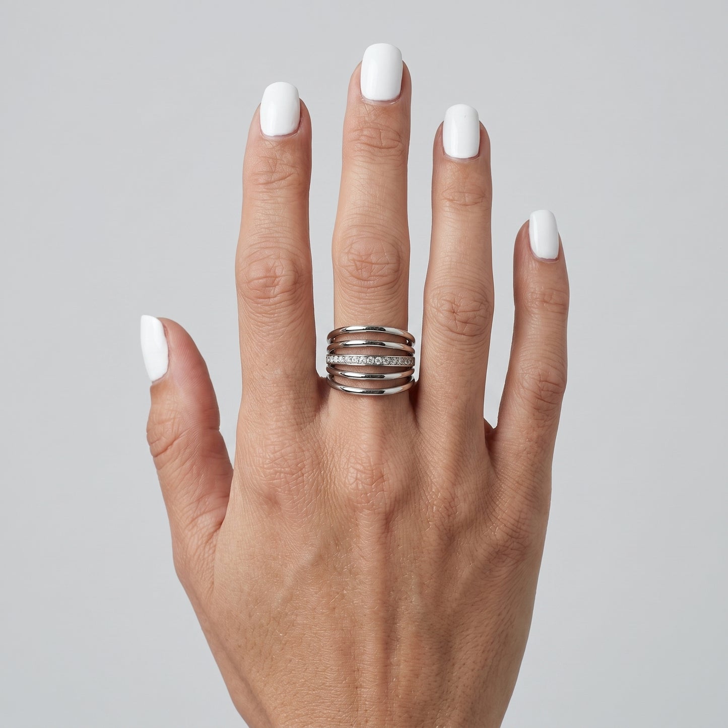 Multi-Band Silver Statement Ring