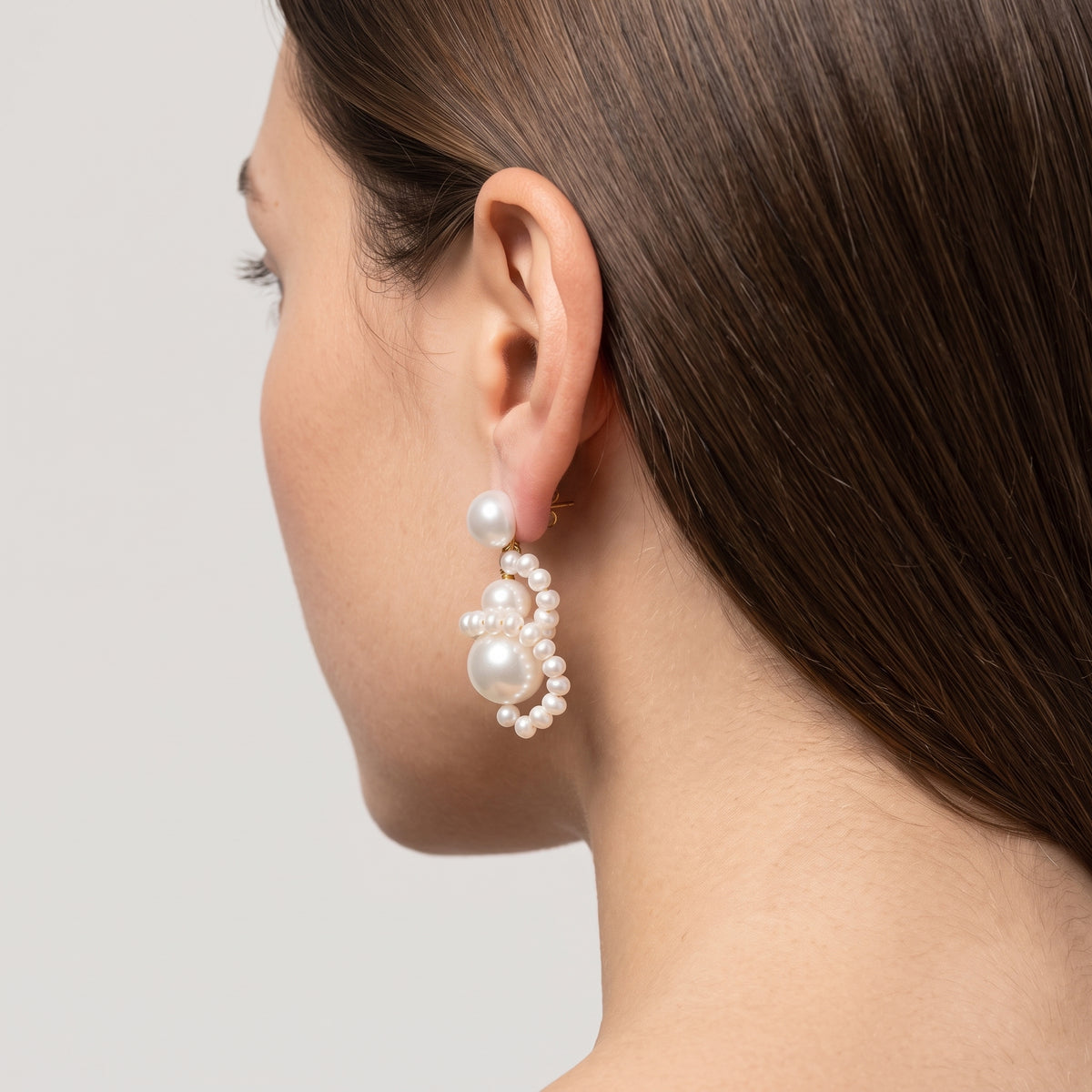 Sculptural Pearl Drop Earrings