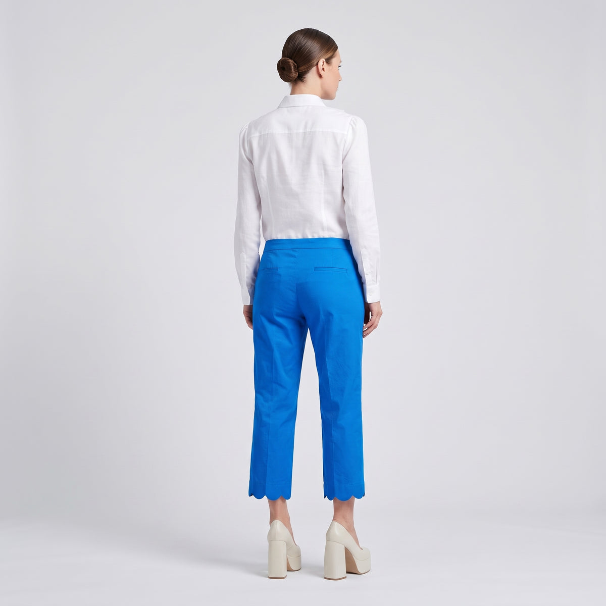 Cobalt Scalloped Hem Trousers