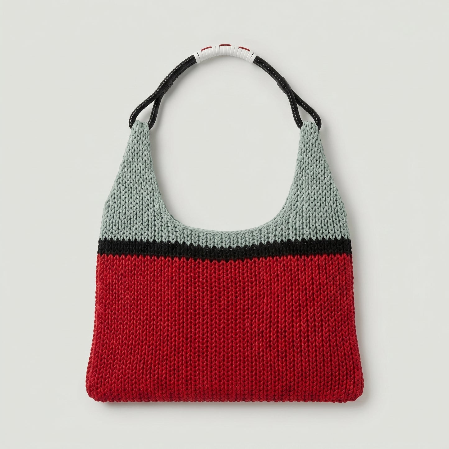 Tricolor Knit Shoulder Bag