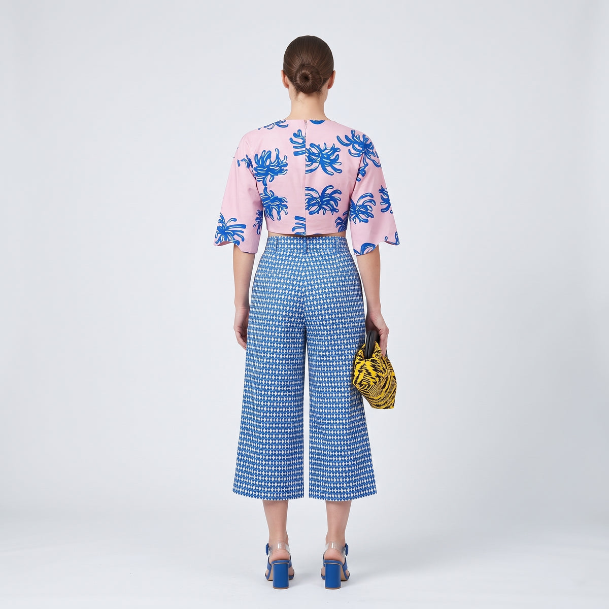 Floral Print Scalloped Cropped Top