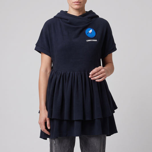 Tiered Hooded Graphic Top