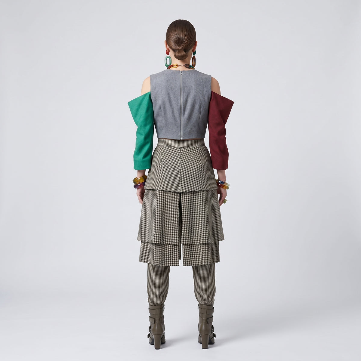 Structured Cold Shoulder Wool Top