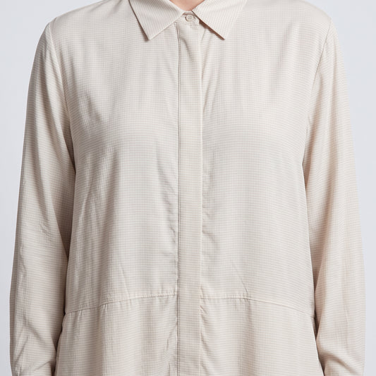 Relaxed Ruched Sleeve Button-Down
