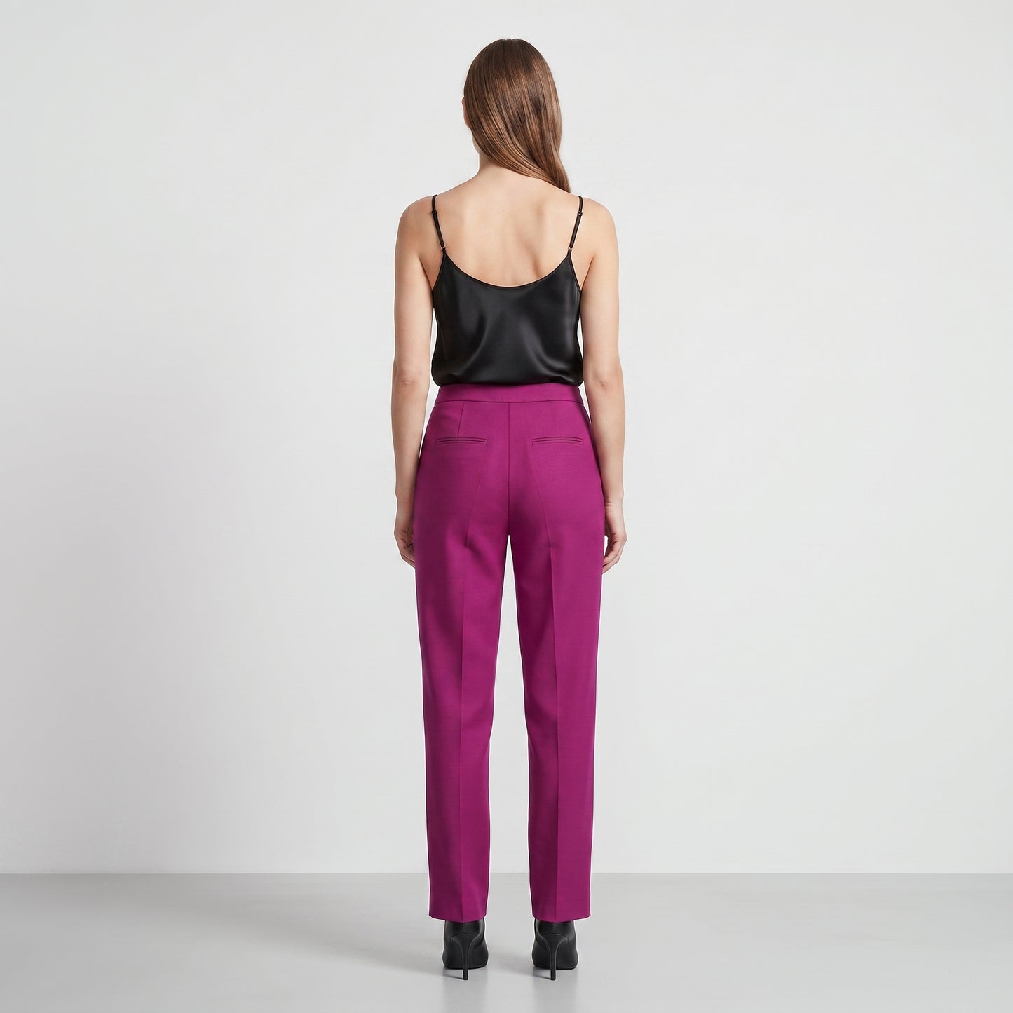 Tailored Magenta Straight Leg Trousers