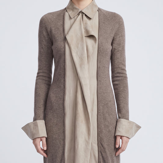 Layered Longline Knit Cardigan