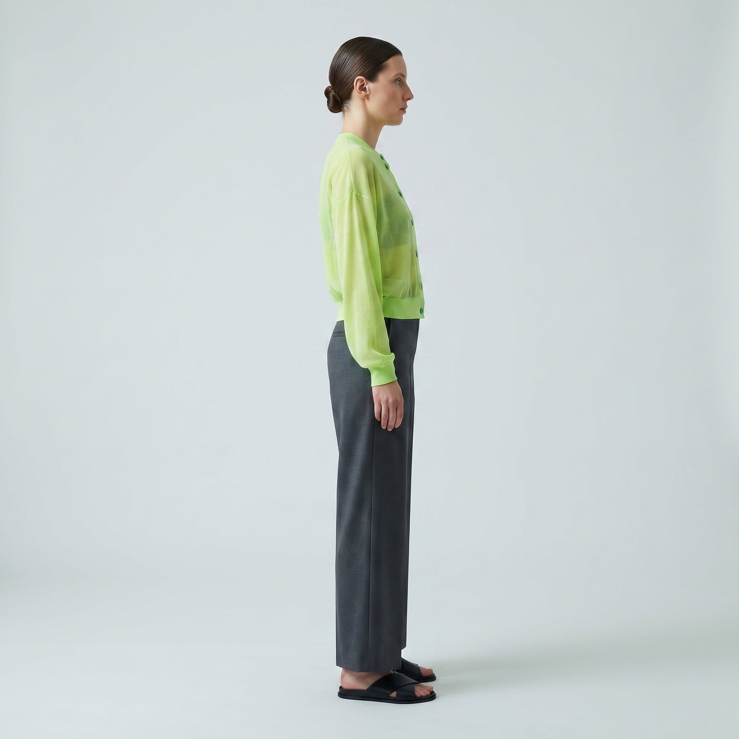 Sheer Lime Green Knit Cardigan