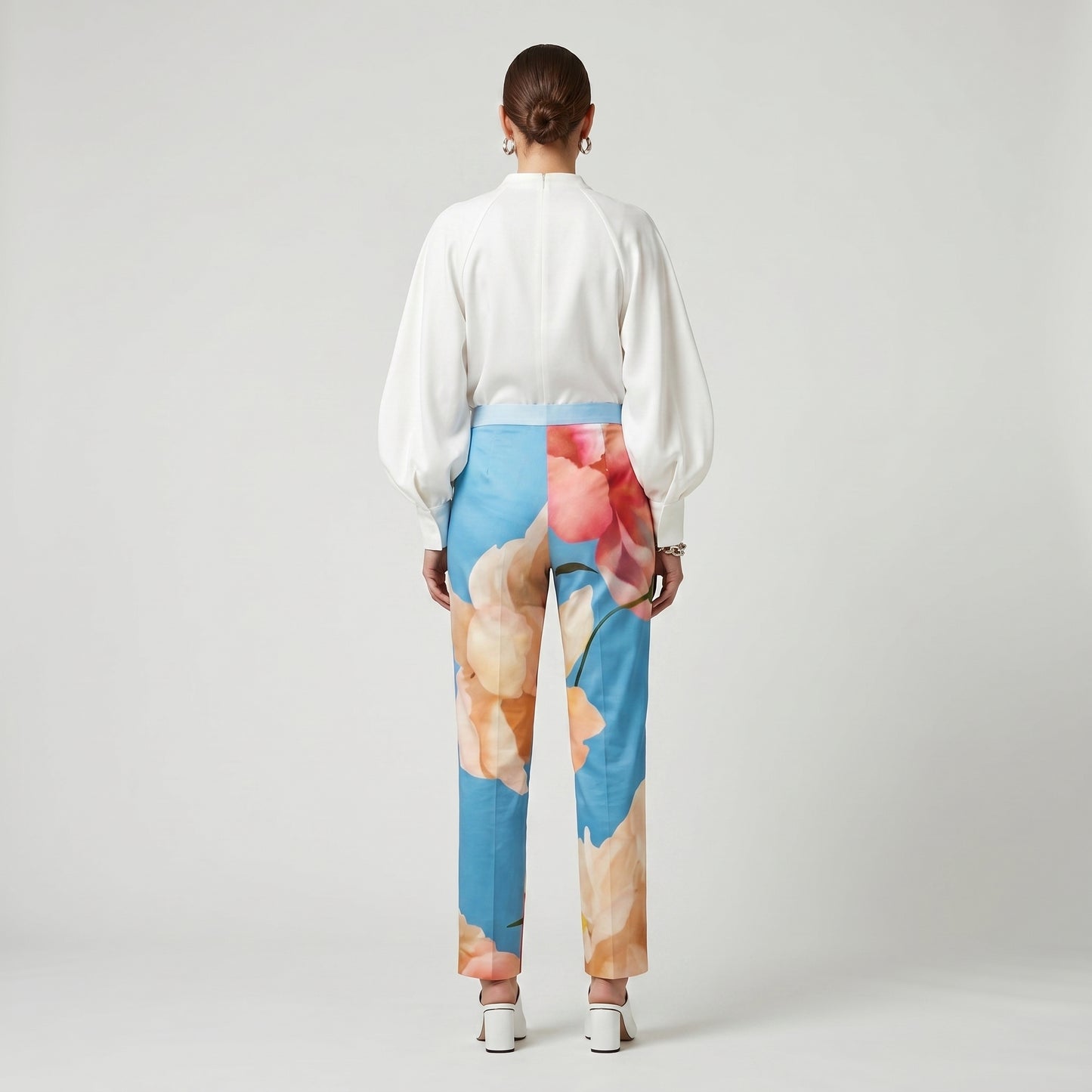 Floral Print Straight-Leg Trousers