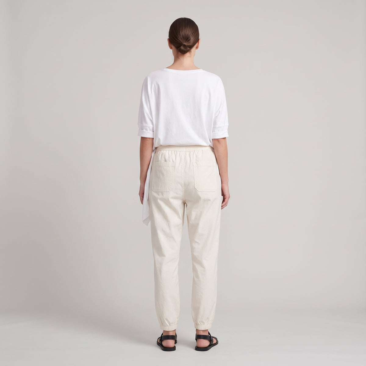 Minimalist Elastic Waist Jogger Trousers