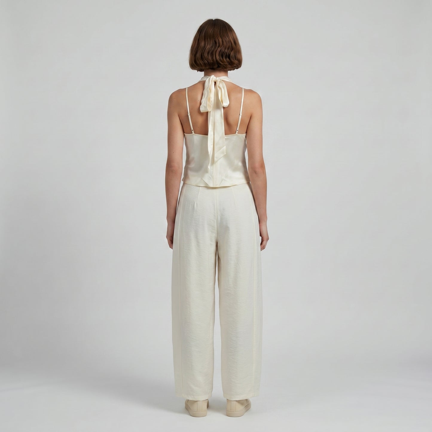 Elegant Silk Halter Neck Top