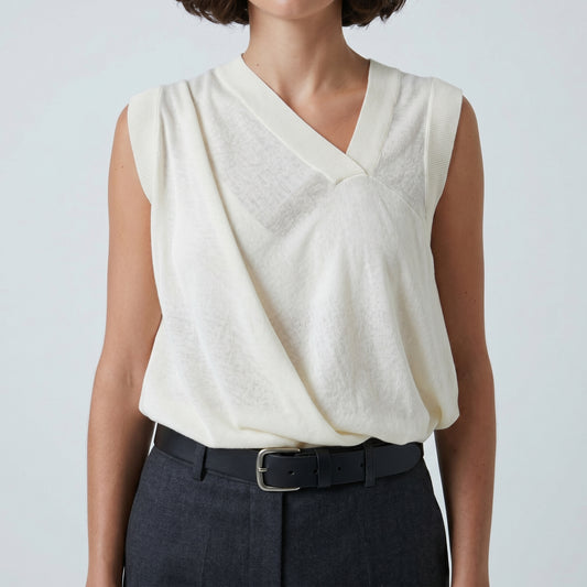 Asymmetric Draped Knit Top