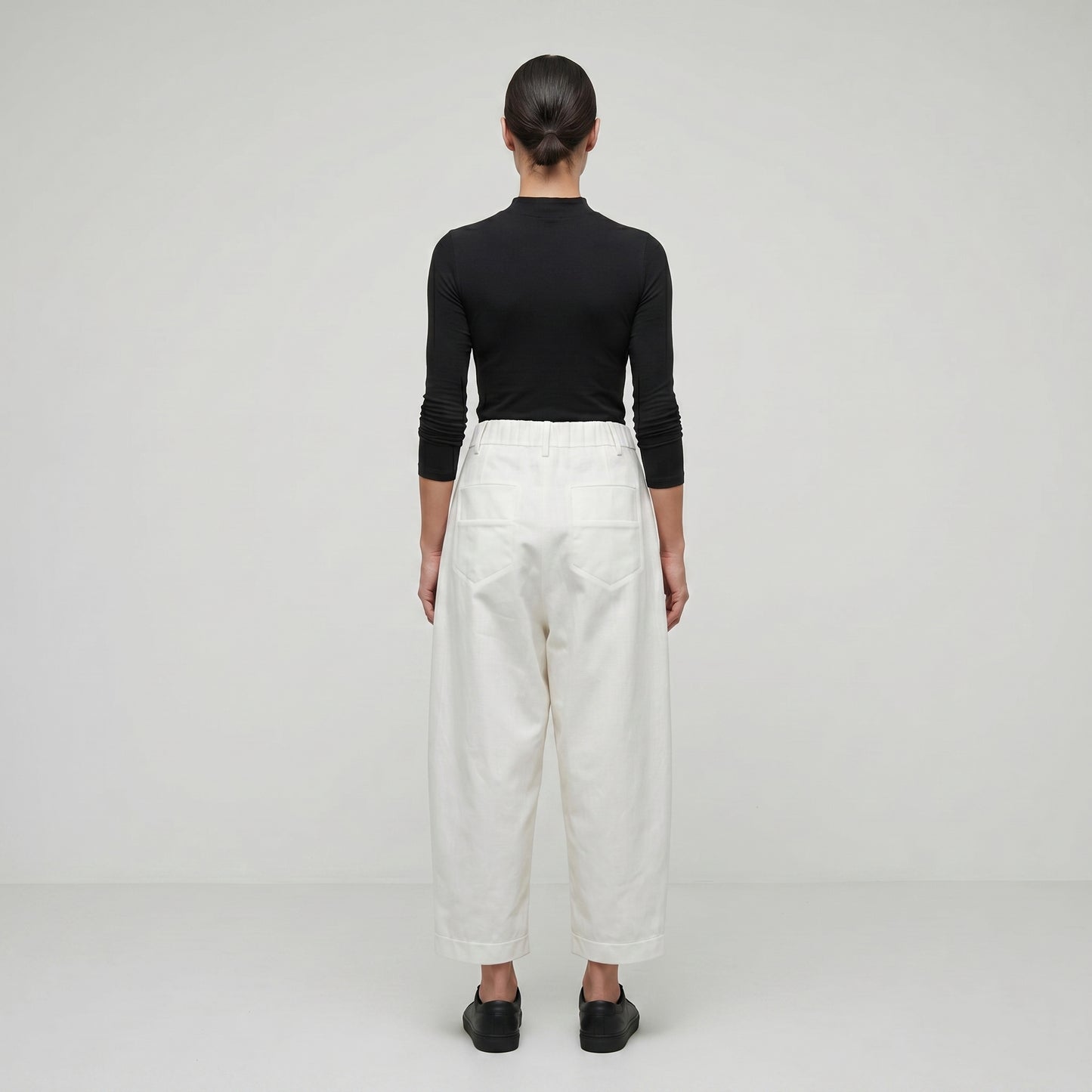 Tailored Off-White Pleated Trousers