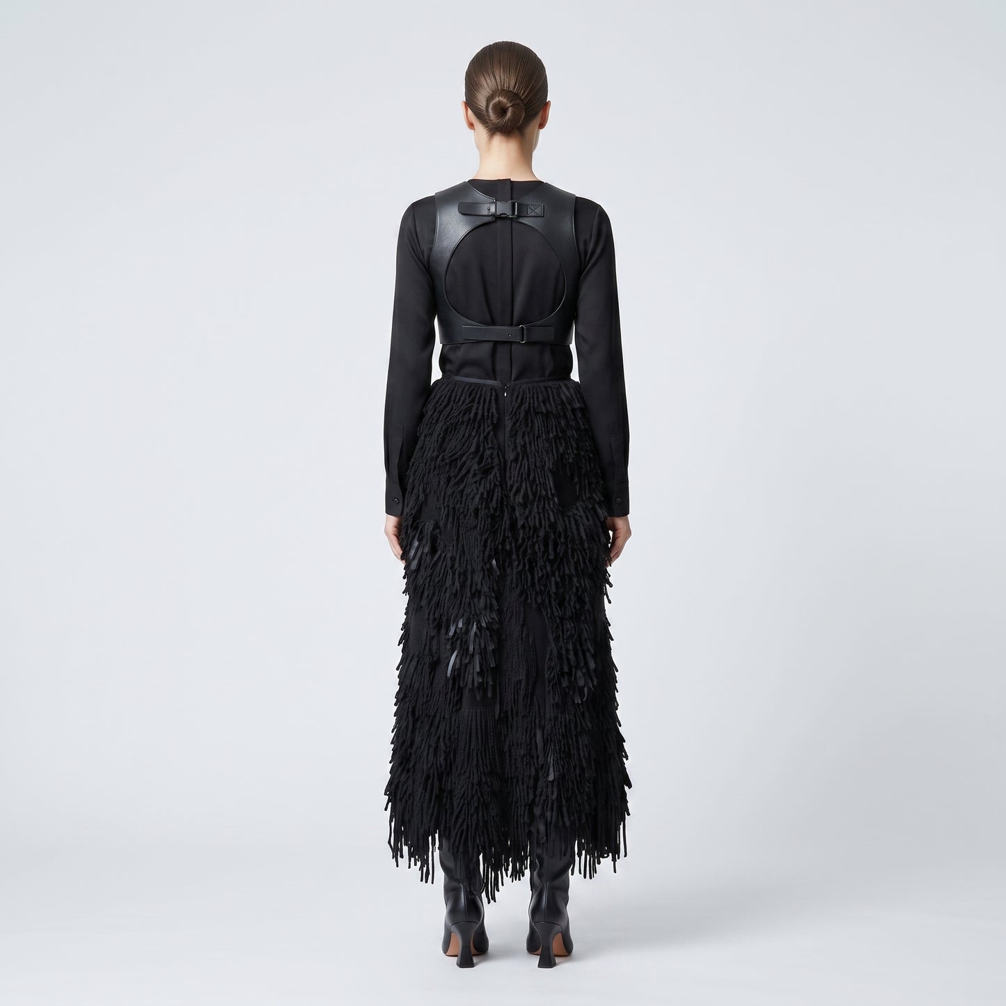 Fringed Textured Statement Skirt